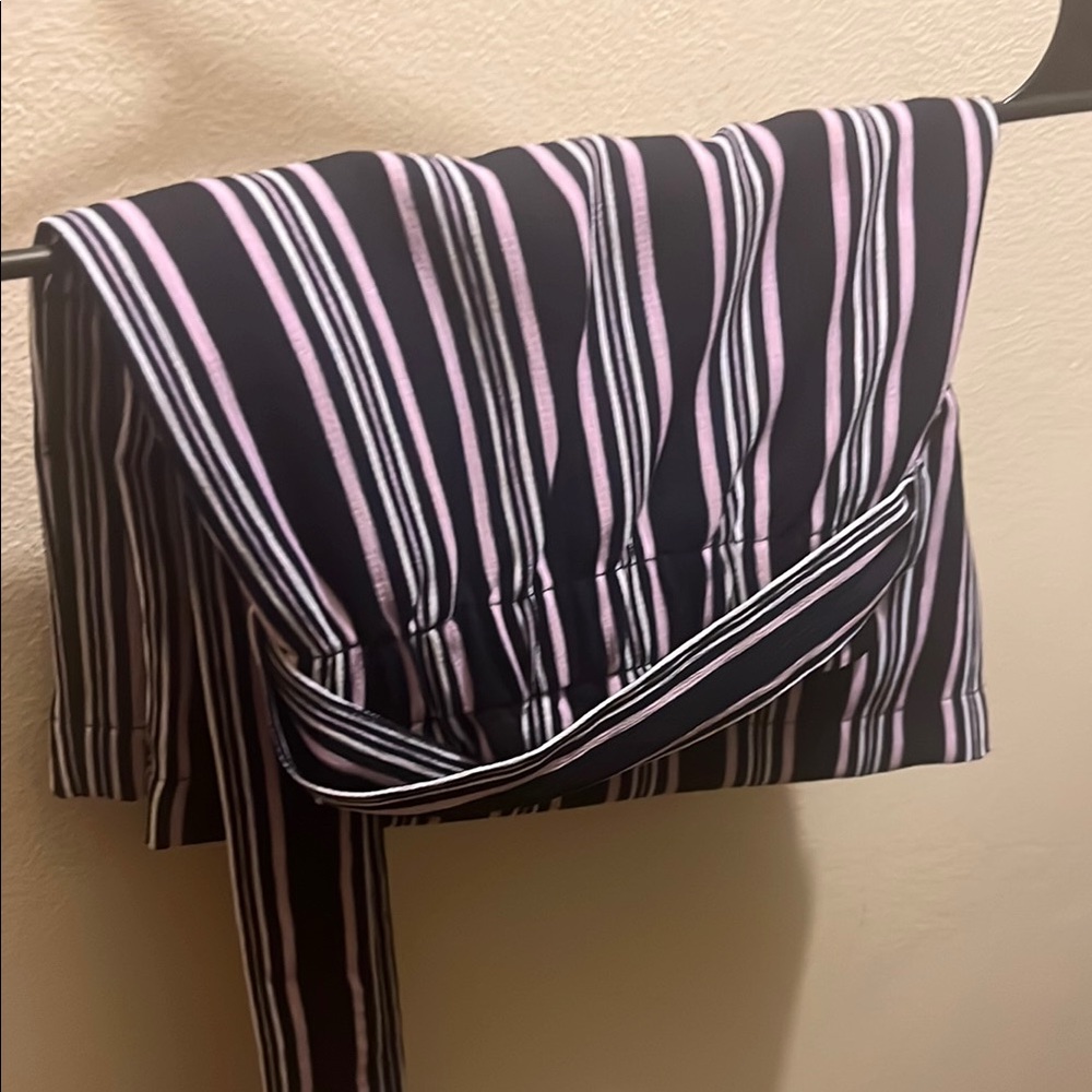 LOFT Striped Black and Pink Shorts